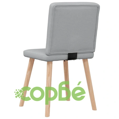 Комплект от 4 Трапезни Стола в Светлосив Текстил с Метална и Дървена Рамка ➤ топ цена ➤ sorbe.bg