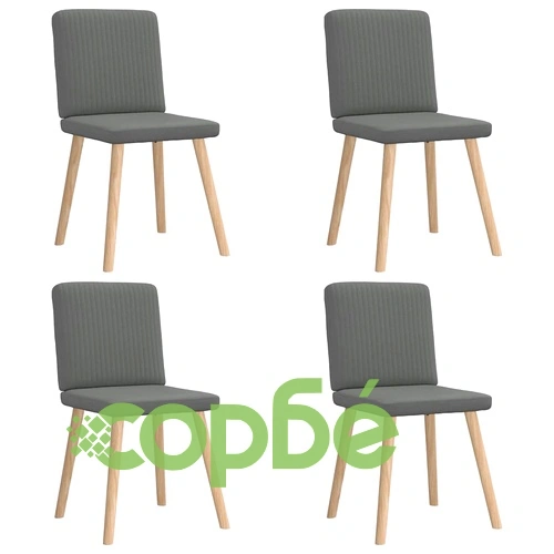 Елегантни трапезни столове, 4 бр, тъмносиви, полиестерен текстил с метална рамка ➤ топ цена ➤ sorbe.bg
