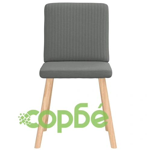 Елегантни трапезни столове, 4 бр, тъмносиви, полиестерен текстил с метална рамка ➤ топ цена ➤ sorbe.bg