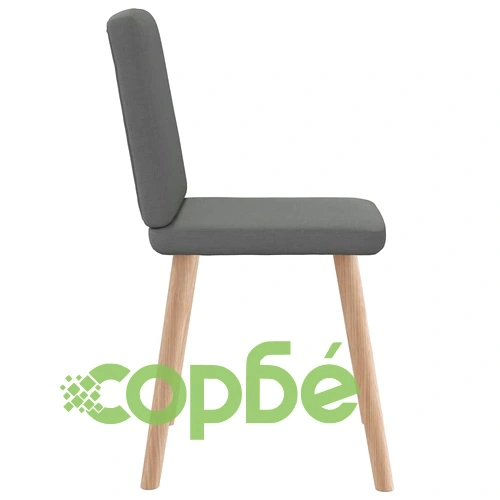 Елегантни трапезни столове, 4 бр, тъмносиви, полиестерен текстил с метална рамка ➤ топ цена ➤ sorbe.bg