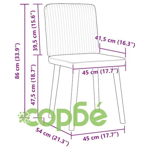 Елегантни трапезни столове, 4 бр, тъмносиви, полиестерен текстил с метална рамка ➤ топ цена ➤ sorbe.bg