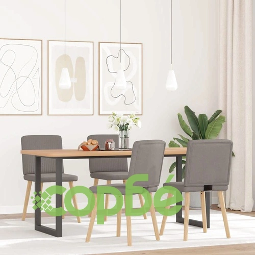 Елегантни трапезни столове, 4 броя, таупе, текстил, с метална рамка ➤ топ цена ➤ sorbe.bg