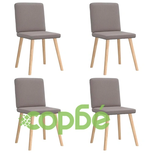 Елегантни трапезни столове, 4 броя, таупе, текстил, с метална рамка ➤ топ цена ➤ sorbe.bg