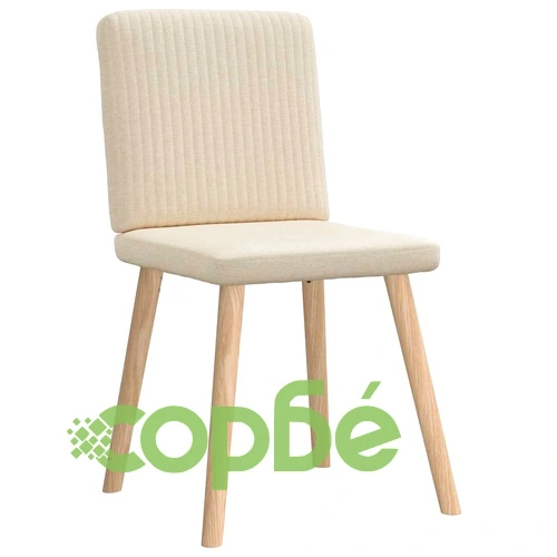 Елегантни трапезни столове, 4 бр., кремав текстил, с метална рамка ➤ топ цена ➤ sorbe.bg