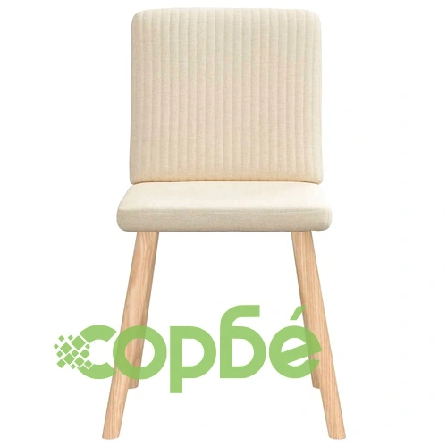 Елегантни трапезни столове, 4 бр., кремав текстил, с метална рамка ➤ топ цена ➤ sorbe.bg