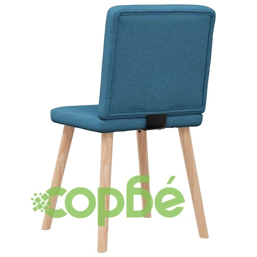 Комплект от 4 Трапезни Стола в Синьо, Текстилна Тапицерия, Метална и Дървена Рамка ➤ топ цена ➤ sorbe.bg