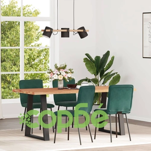 Трапезни столове от кадифе, 4 бр, тъмнозелени, с метална рамка ➤ топ цена ➤ sorbe.bg