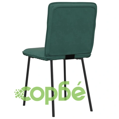 Трапезни столове от кадифе, 4 бр, тъмнозелени, с метална рамка ➤ топ цена ➤ sorbe.bg