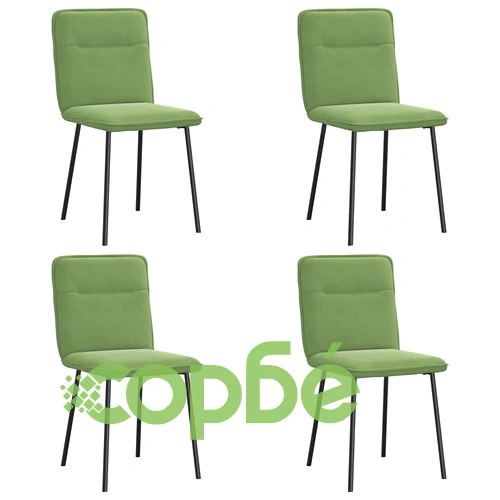 Трапезни столове от кадифе, комплект 4 бр, светлозелени, 45 x 54 x 83 см ➤ топ цена ➤ sorbe.bg