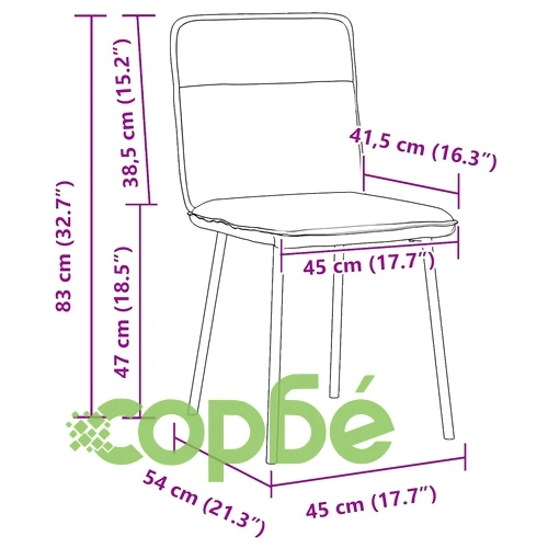 Трапезни столове от кадифе, комплект 4 бр, светлозелени, 45 x 54 x 83 см ➤ топ цена ➤ sorbe.bg