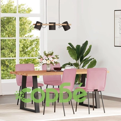 Трапезни столове от кадифе, 4 бр, розови, 45 x 54 x 83 см ➤ топ цена ➤ sorbe.bg