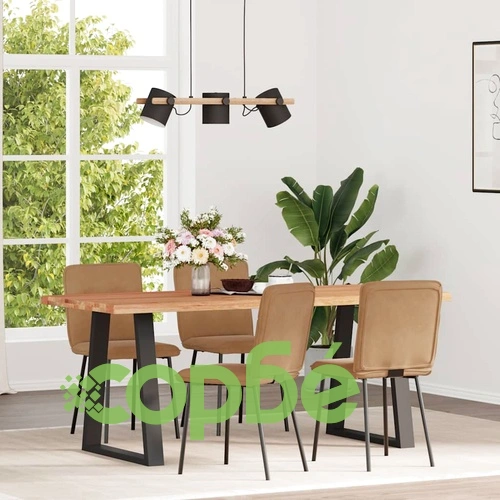 Трапезни столове от кафяво кадифе, комплект от 4 броя, метална основа ➤ топ цена ➤ sorbe.bg