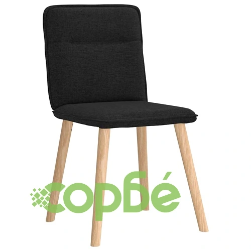 Трапезни столове, 4 броя, черни, текстил, метална рамка ➤ топ цена ➤ sorbe.bg