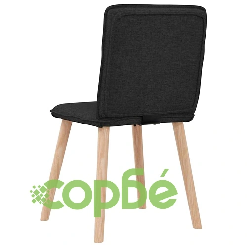 Трапезни столове, 4 броя, черни, текстил, метална рамка ➤ топ цена ➤ sorbe.bg