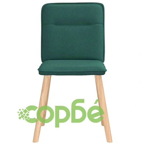Трапезни столове, 4 бр, тъмнозелени, плат, с метална рамка ➤ топ цена ➤ sorbe.bg