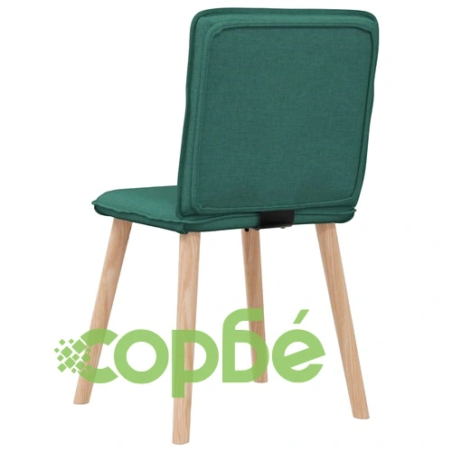 Трапезни столове, 4 бр, тъмнозелени, плат, с метална рамка ➤ топ цена ➤ sorbe.bg