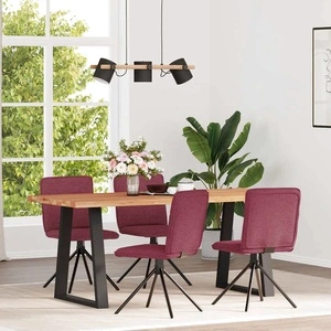 Елегантни трапезни столове, 4 броя, виненочервени, текстил, с метална рамка