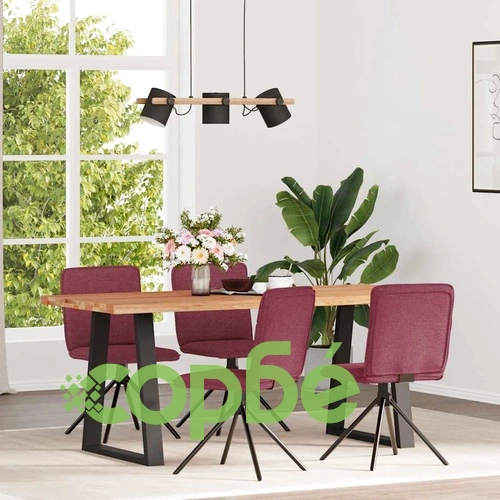 Елегантни трапезни столове, 4 броя, виненочервени, текстил, с метална рамка ➤ топ цена ➤ sorbe.bg