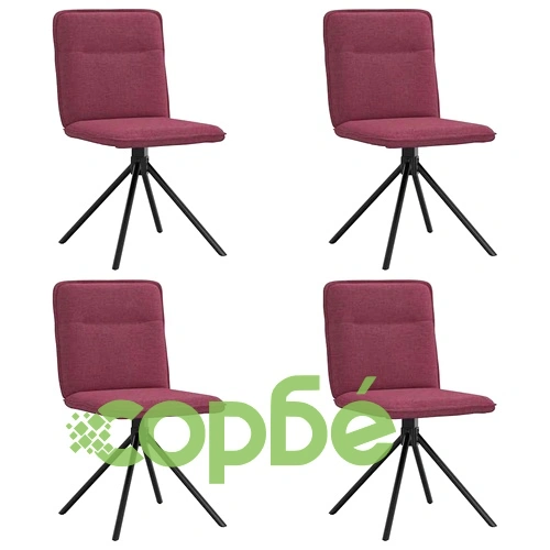 Елегантни трапезни столове, 4 броя, виненочервени, текстил, с метална рамка ➤ топ цена ➤ sorbe.bg