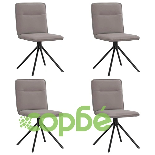 Трапезни столове от текстил, 4 бр, цвят таупе, 46,5 x 53 x 84 см ➤ топ цена ➤ sorbe.bg
