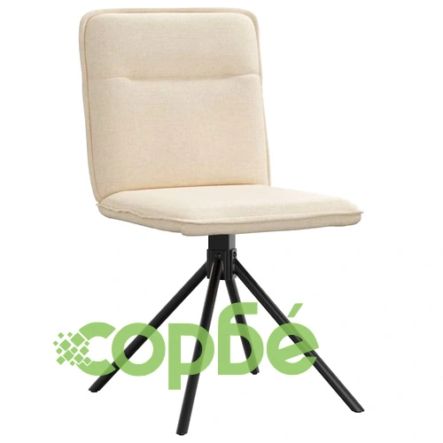 Елегантни трапезни столове, 4 бр., кремав текстил, с метална основа ➤ топ цена ➤ sorbe.bg