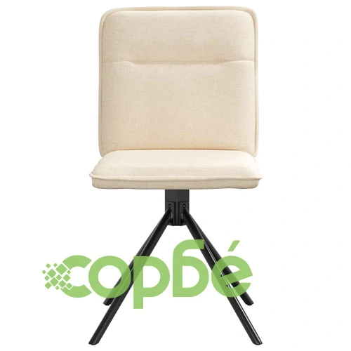 Елегантни трапезни столове, 4 бр., кремав текстил, с метална основа ➤ топ цена ➤ sorbe.bg