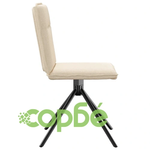 Елегантни трапезни столове, 4 бр., кремав текстил, с метална основа ➤ топ цена ➤ sorbe.bg