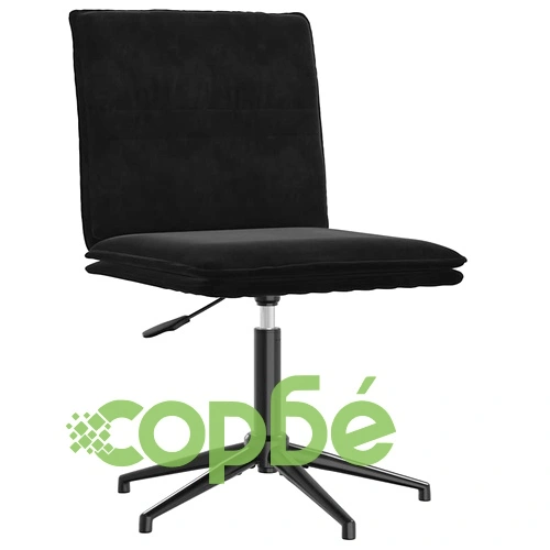 Трапезни столове от черно кадифе, 2 бр, регулируема височина ➤ топ цена ➤ sorbe.bg