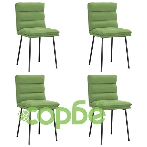 Трапезни столове от кадифе, комплект 4 бр, светлозелени, 45 x 54 x 83 см ➤ топ цена ➤ sorbe.bg