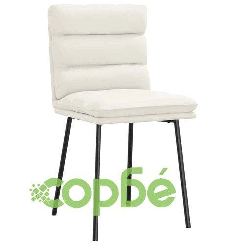 Трапезни столове от кадифе, комплект 4 бр., кремави, 45 x 54 x 83 см ➤ топ цена ➤ sorbe.bg