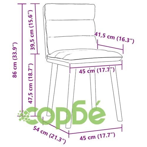 Трапезни столове, 4 бр, светлосиви, текстил с метална рамка ➤ топ цена ➤ sorbe.bg