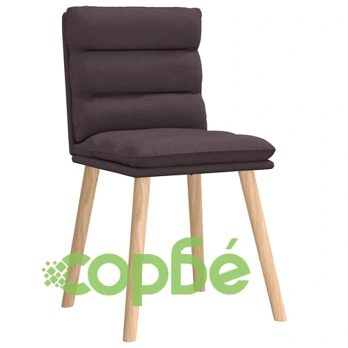 Трапезни столове, 4 бр, тъмнокафяви, текстил, с метална рамка ➤ топ цена ➤ sorbe.bg