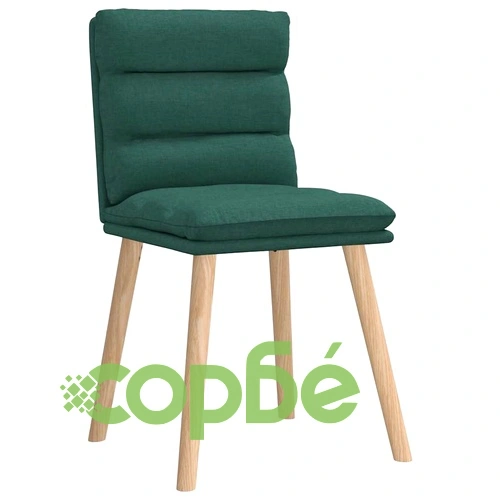 Трапезни столове, 4 бр, тъмнозелени, полиестерен плат ➤ топ цена ➤ sorbe.bg