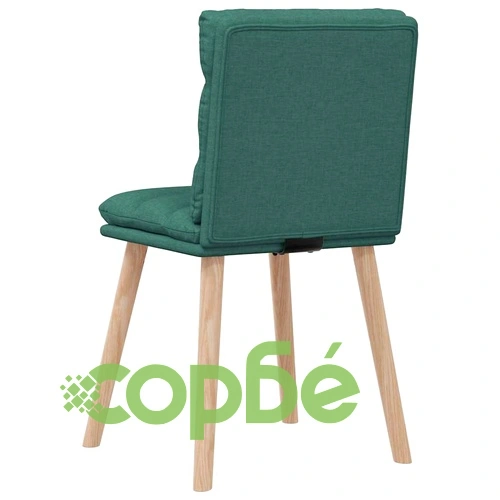 Трапезни столове, 4 бр, тъмнозелени, полиестерен плат ➤ топ цена ➤ sorbe.bg