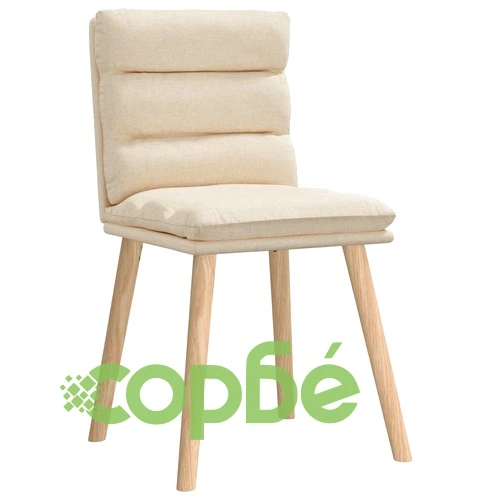 Трапезни столове, 4 бр, кремави, текстил, с метална рамка ➤ топ цена ➤ sorbe.bg