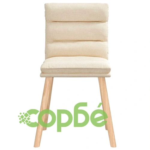 Трапезни столове, 4 бр, кремави, текстил, с метална рамка ➤ топ цена ➤ sorbe.bg