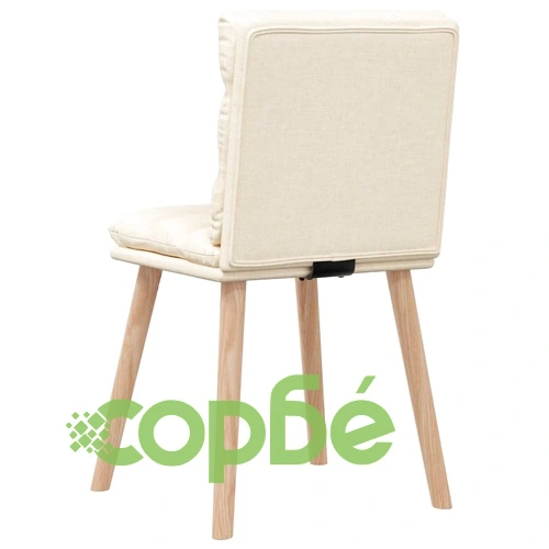 Трапезни столове, 4 бр, кремави, текстил, с метална рамка ➤ топ цена ➤ sorbe.bg