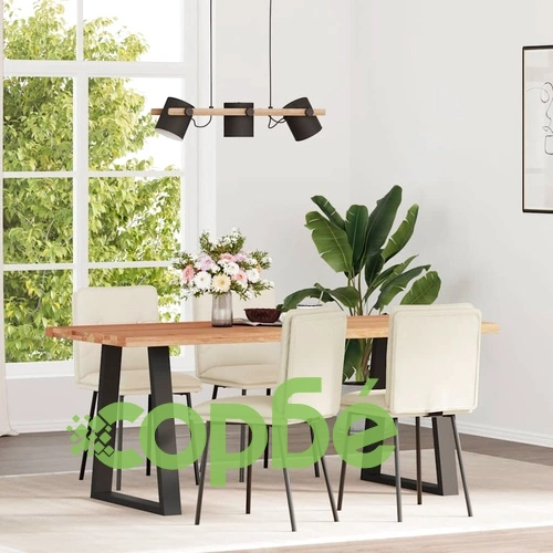 Луксозен комплект от 4 трапезни стола от кремаво кадифе с метална основа ➤ топ цена ➤ sorbe.bg