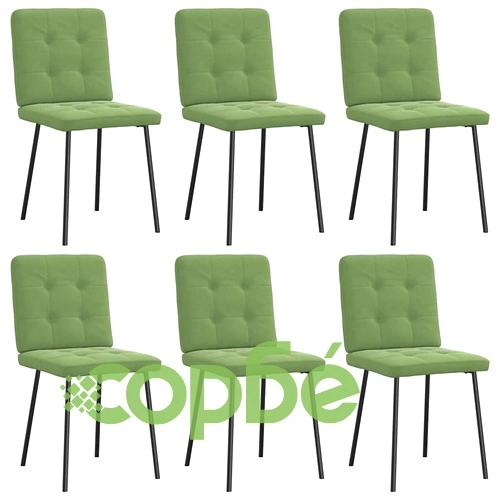 Комплект 6 трапезни стола от кадифе в светлозелен цвят ➤ топ цена ➤ sorbe.bg