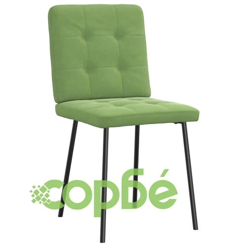 Комплект 6 трапезни стола от кадифе в светлозелен цвят ➤ топ цена ➤ sorbe.bg