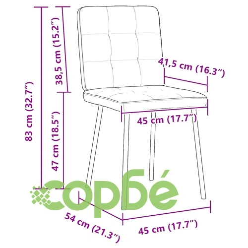 Трапезни столове от кадифе, комплект 6 бр, жълти, 45 x 54 x 83 см ➤ топ цена ➤ sorbe.bg
