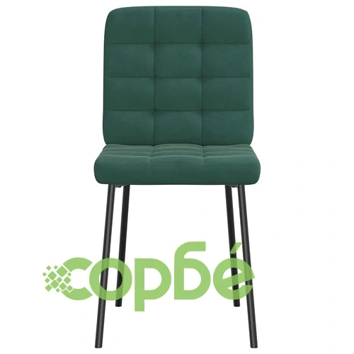 Луксозни Трапезни Столове от Кадифе, 6 бр, Тъмнозелени, с Метална Рамка ➤ топ цена ➤ sorbe.bg