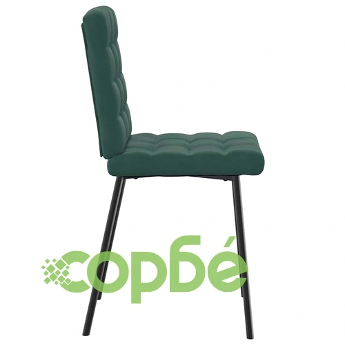 Луксозни Трапезни Столове от Кадифе, 6 бр, Тъмнозелени, с Метална Рамка ➤ топ цена ➤ sorbe.bg