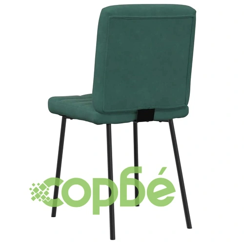 Луксозни Трапезни Столове от Кадифе, 6 бр, Тъмнозелени, с Метална Рамка ➤ топ цена ➤ sorbe.bg