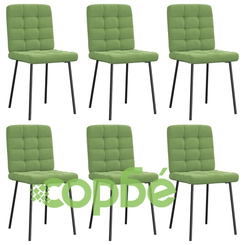 Трапезни столове от кадифе, комплект 6 бр, светлозелени, 45 x 54 x 83 см ➤ топ цена ➤ sorbe.bg
