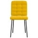Луксозни Трапезни Столове от Жълто Кадифе, Комплект от 6 бр., с Метална Рамка