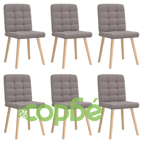 Комплект 6 Елегантни Трапезни Стола от Плат в Таупе Цвят ➤ топ цена ➤ sorbe.bg