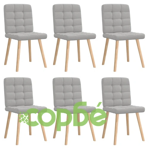 Комплект от 6 Трапезни Стола в Облачно Сиво, Текстилна Тапицерия, Метална Рамка ➤ топ цена ➤ sorbe.bg