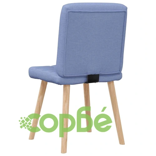 Комплект от 6 Трапезни Стола с Дънково Син Текстил и Дървена Рамка ➤ топ цена ➤ sorbe.bg