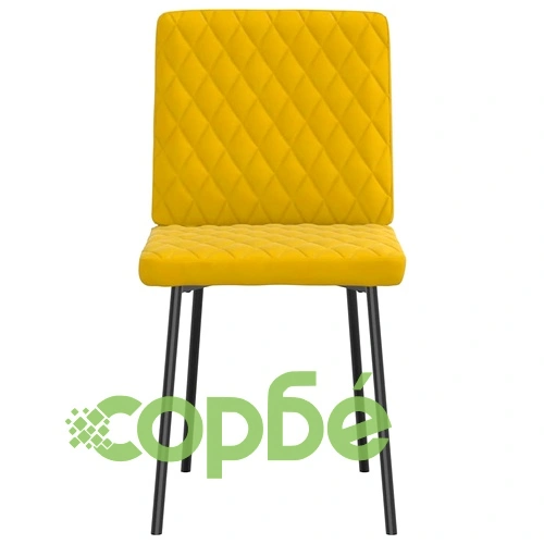 Луксозни трапезни столове от кадифе, комплект от 6 броя, жълти ➤ топ цена ➤ sorbe.bg